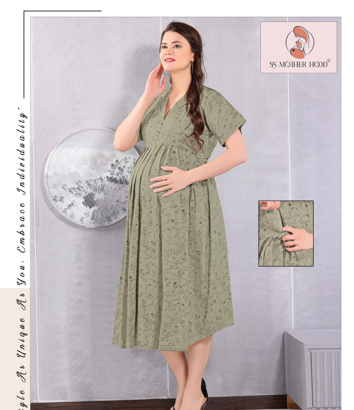 11165 COTTON MATERNITY  NIGHTY