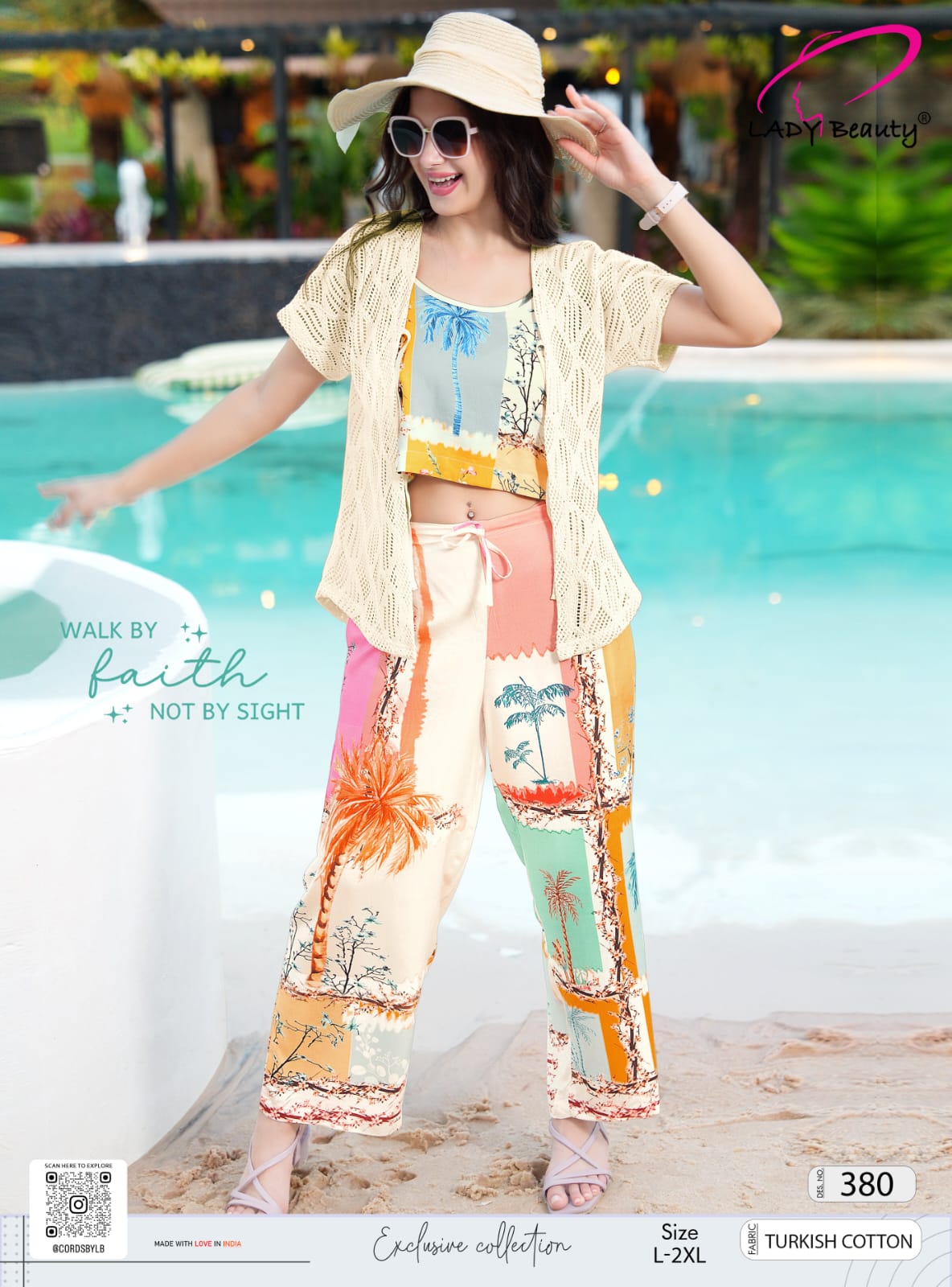 380-LADY BEAUTY CORD SET TURKISH COTTON