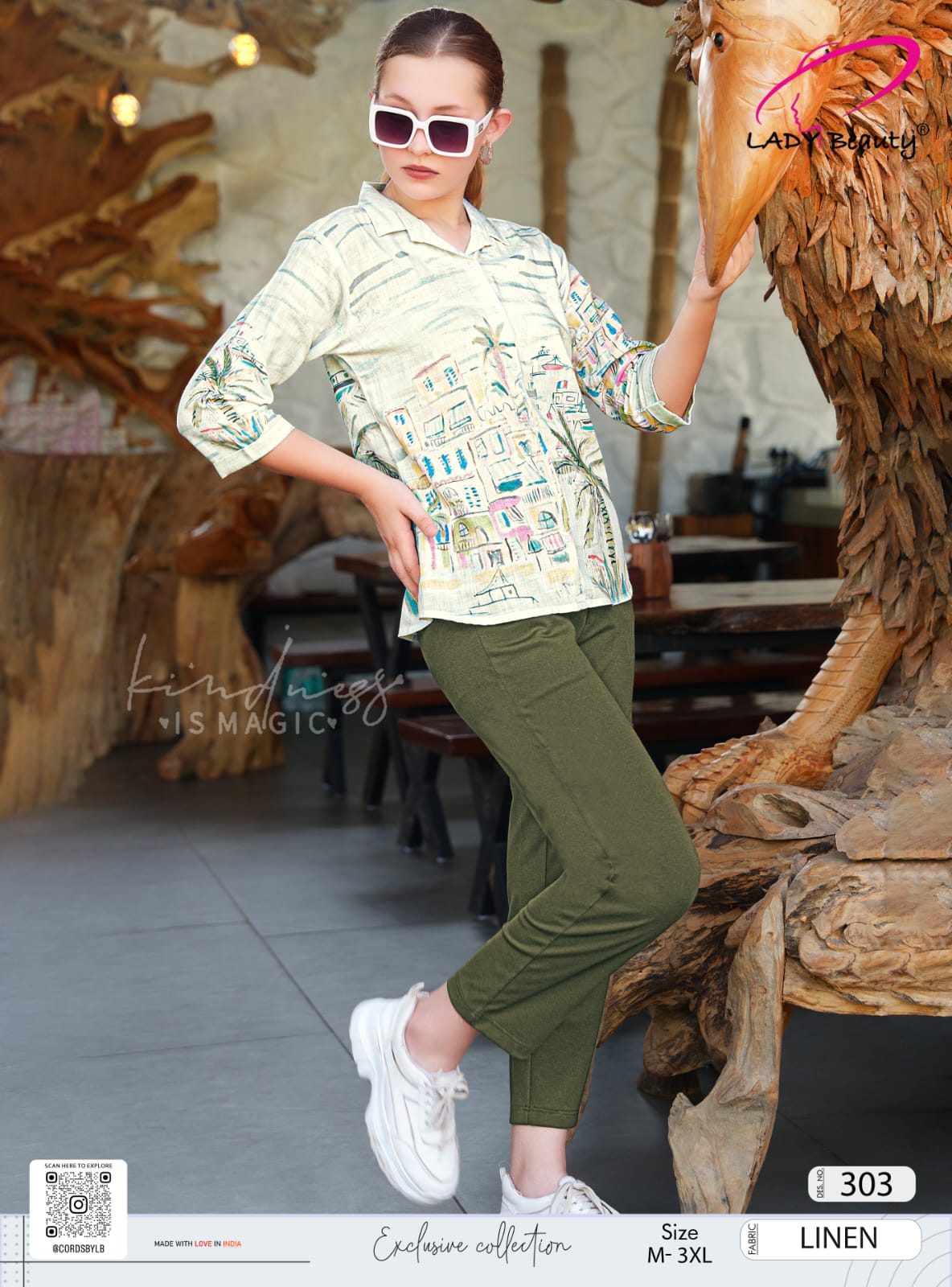 303 LADY BEAUTY CORD SET LINEN