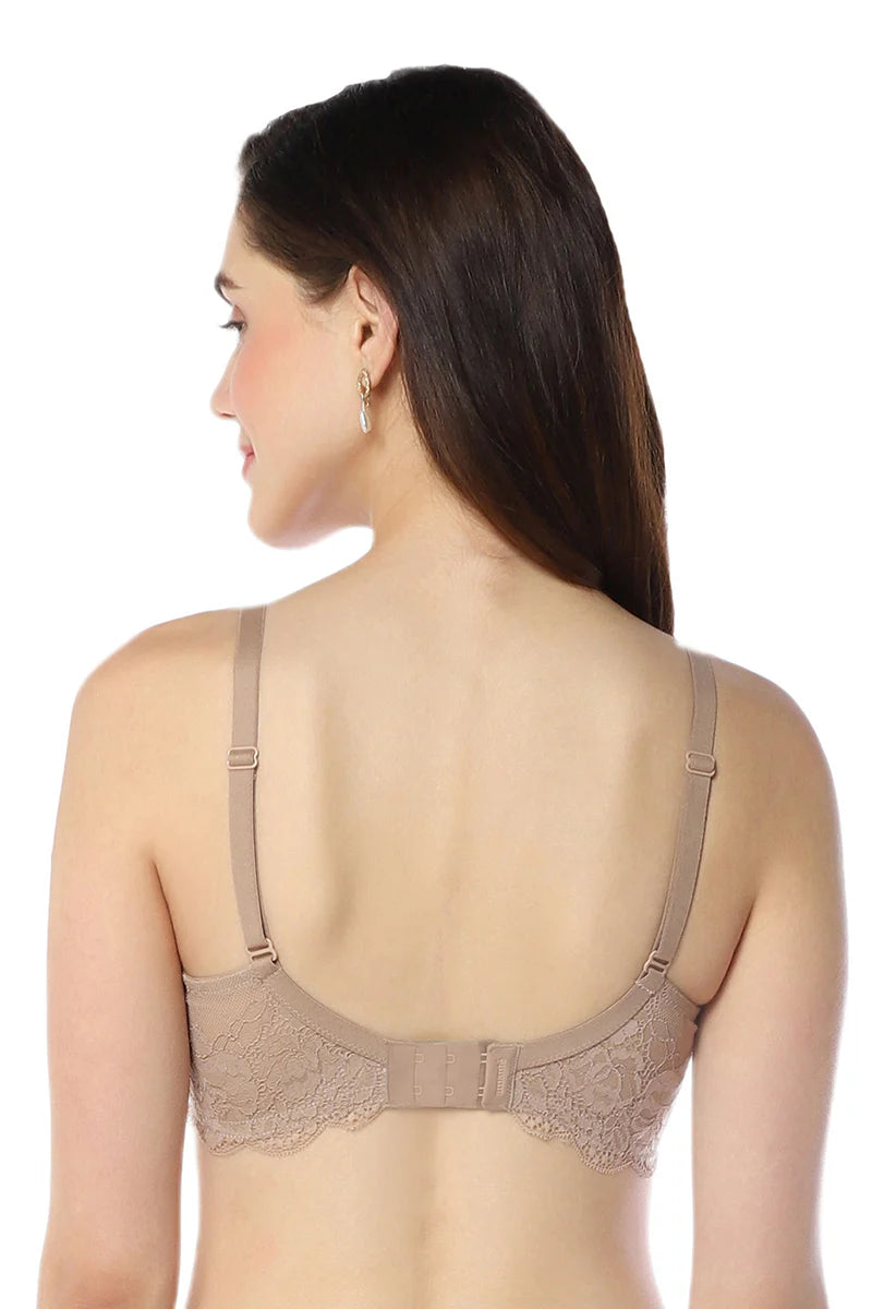 AMANTE -87701-Lace Elegance Padded Non-Wired Bra-PURPLE