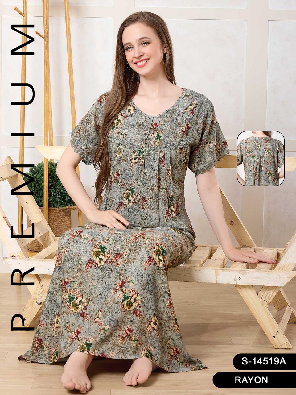 14519 RAYON PLITTED NIGHTY