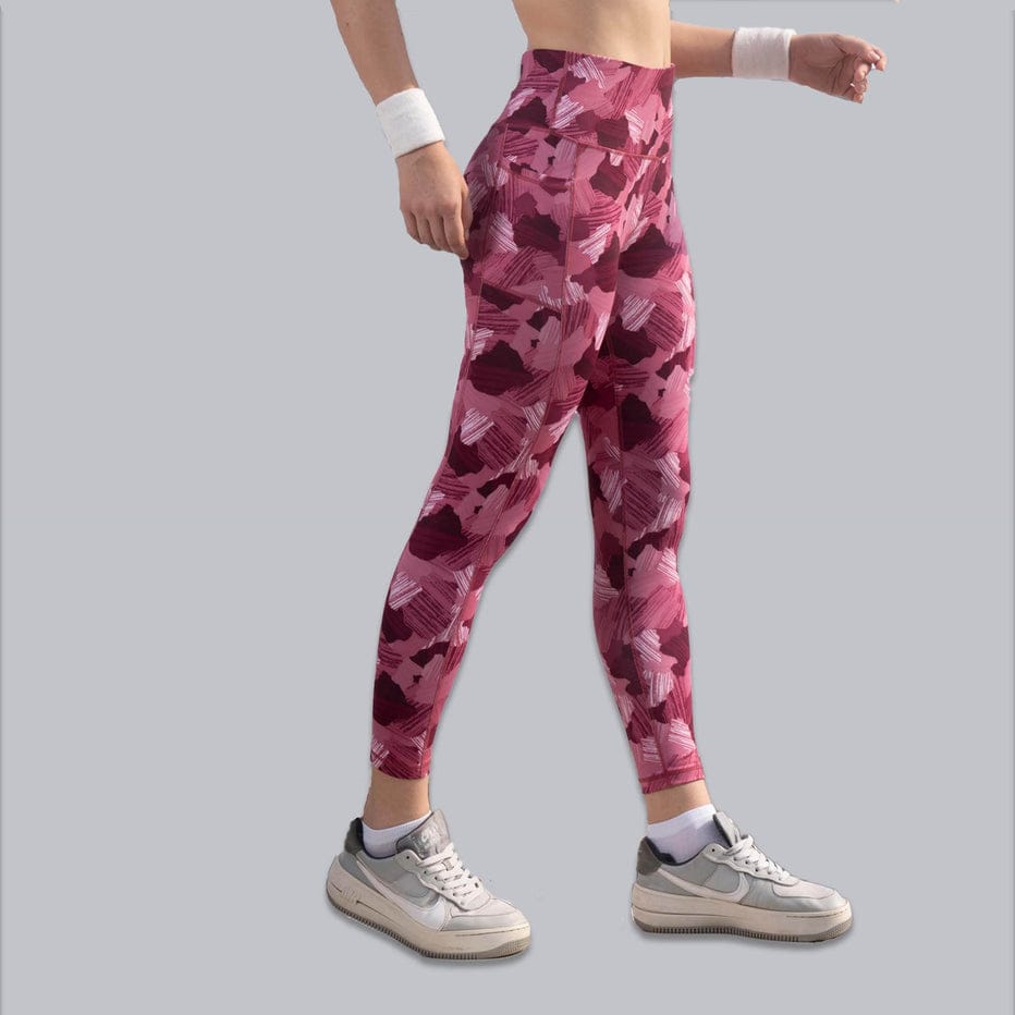 High Waist Ankle Length Sports Leggings With Pockets