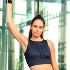 Medium Impact Quicky Dry Padded Sports Bra with Racerback and Mesh Detailing