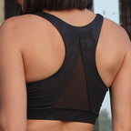 Medium-Impact Racerback Full Coverage Sports Bra with Mesh Detailing