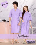 Bathrobe for Women Micro Terry Cotton Towel Robe | Unisex bathrope-LIGHT PURPLE