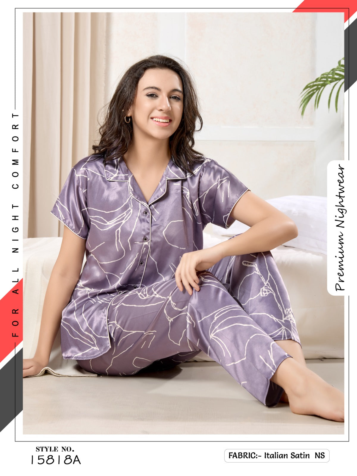 SATIN NIGHT SUIT 15818a