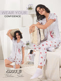 15223 SATIN 3PIC NIGHT SUIT