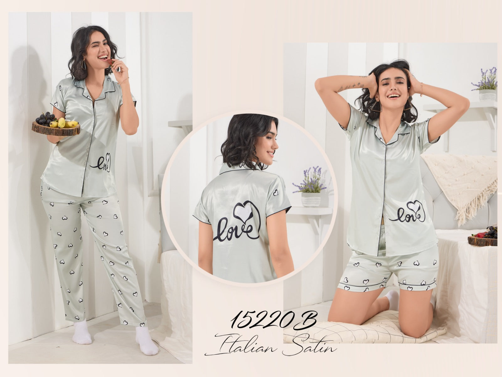 15220 SATIN 3PIC NIGHT SUIT