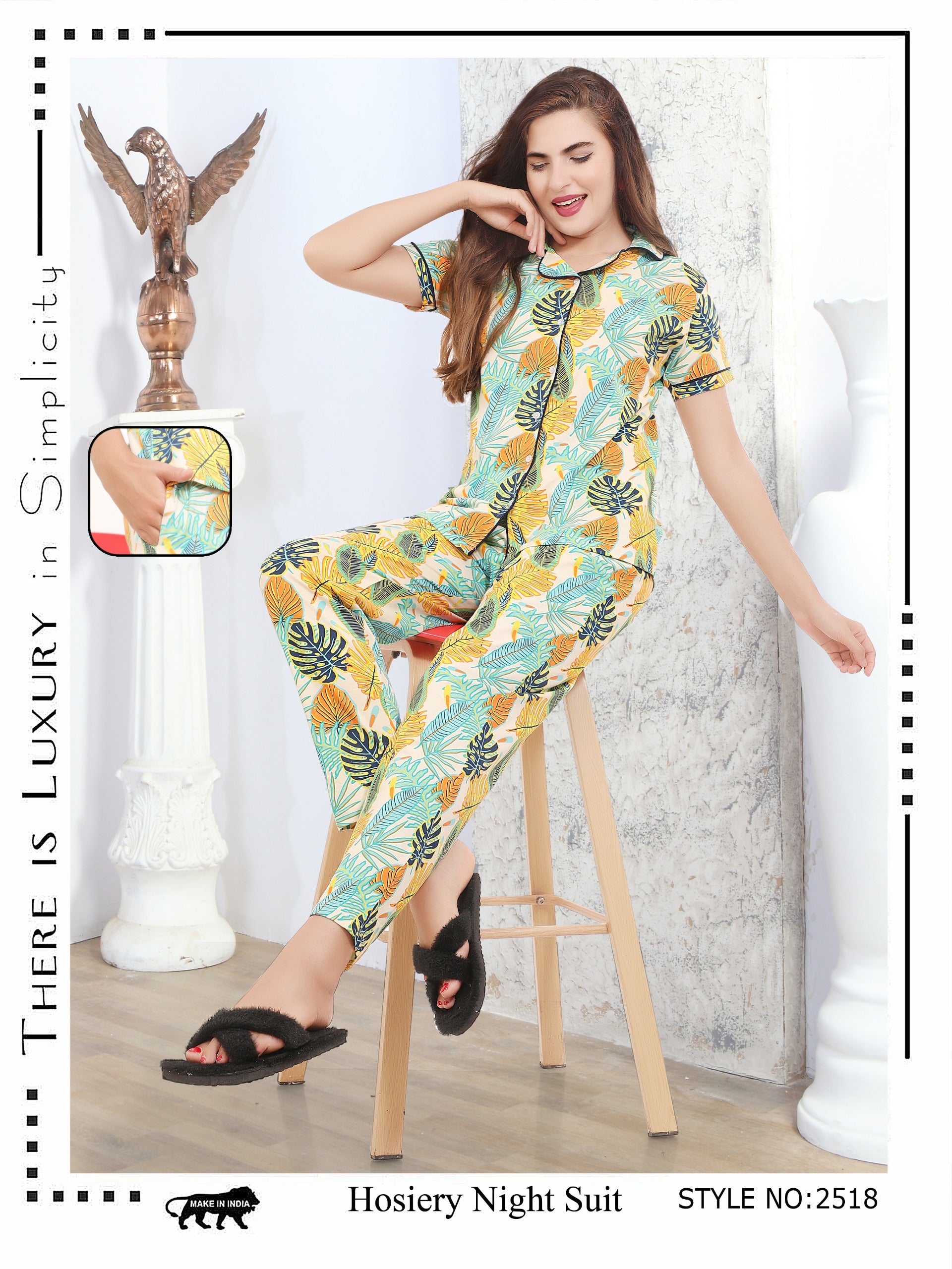 2518 FRONT OPEN NIGHT SUIT