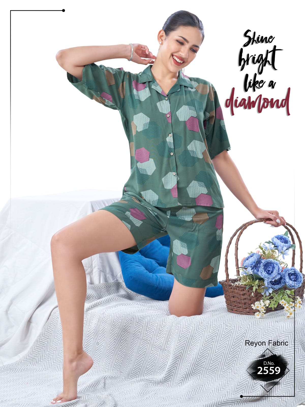 Rayon Short Night Suit ml