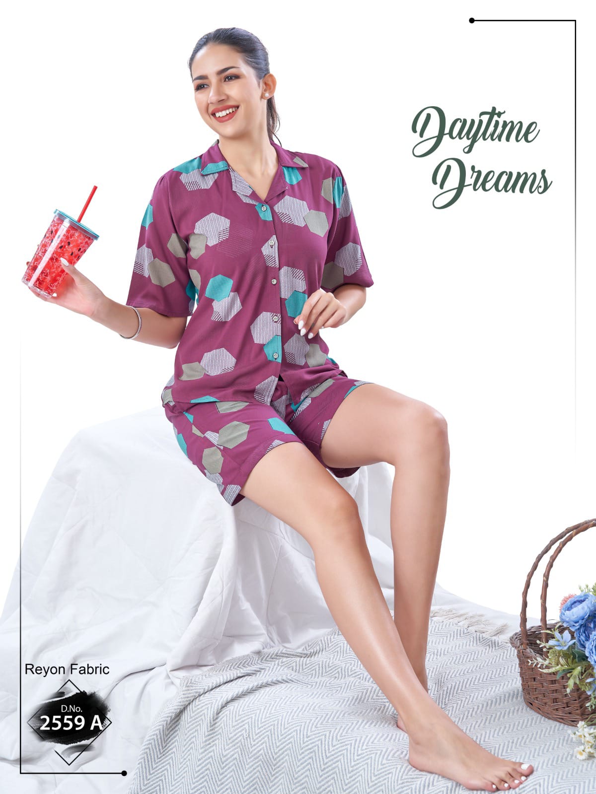 Rayon Short Night Suit ml