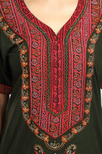 BHOPALI HEAVY WORK NIGHTY OLIVE GREEN