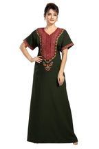 BHOPALI HEAVY WORK NIGHTY OLIVE GREEN