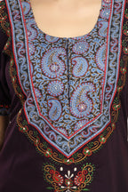 BHOPALI PEACOCK WORK NIGHTY PURPLE