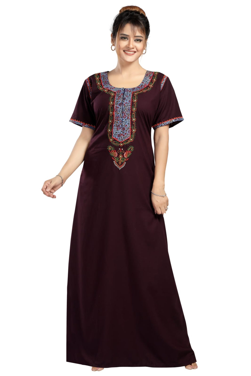 BHOPALI SMALL WORK NIGHTY PURPLE