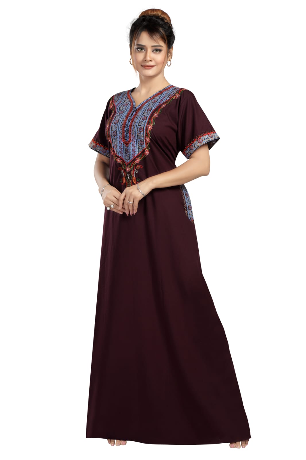 BHOPALI HEAVY WORK NIGHTY PURPLE