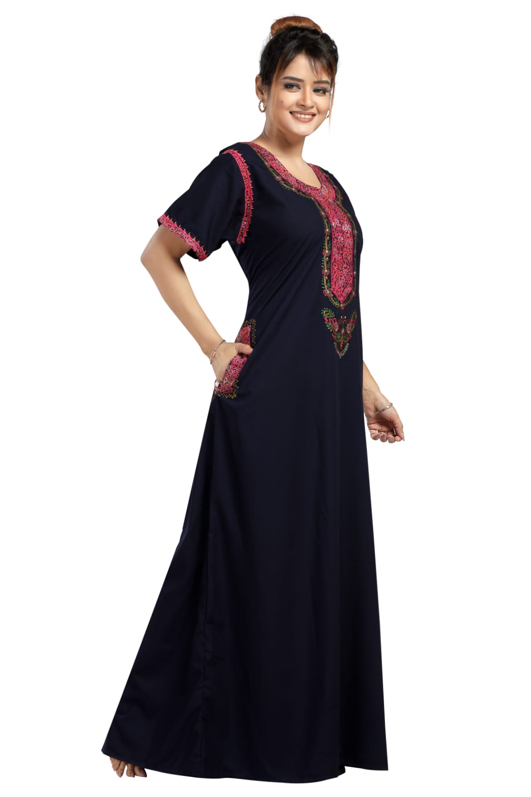 BHOPALI SMALL  WORK NIGHTY NAVY BLUE