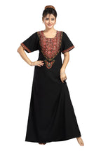 BHOPALI PEACOCK WORK NIGHTY BLACK