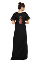 BHOPALI PEACOCK WORK NIGHTY BLACK