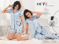 15219ML SATIN 3PIC NIGHT SUIT