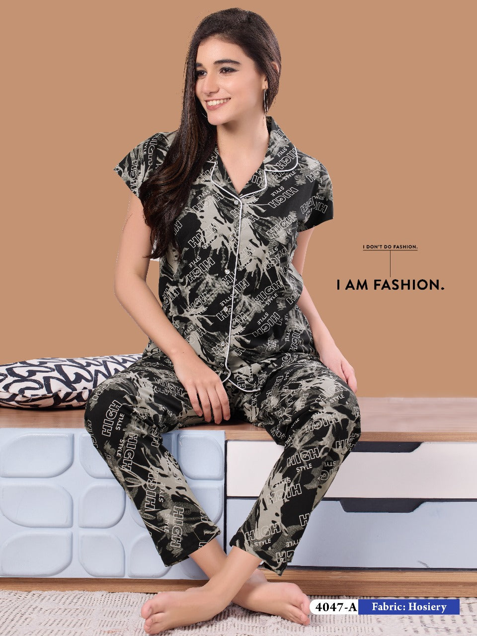 4047ML FRONT OPEN NIGHT SUIT