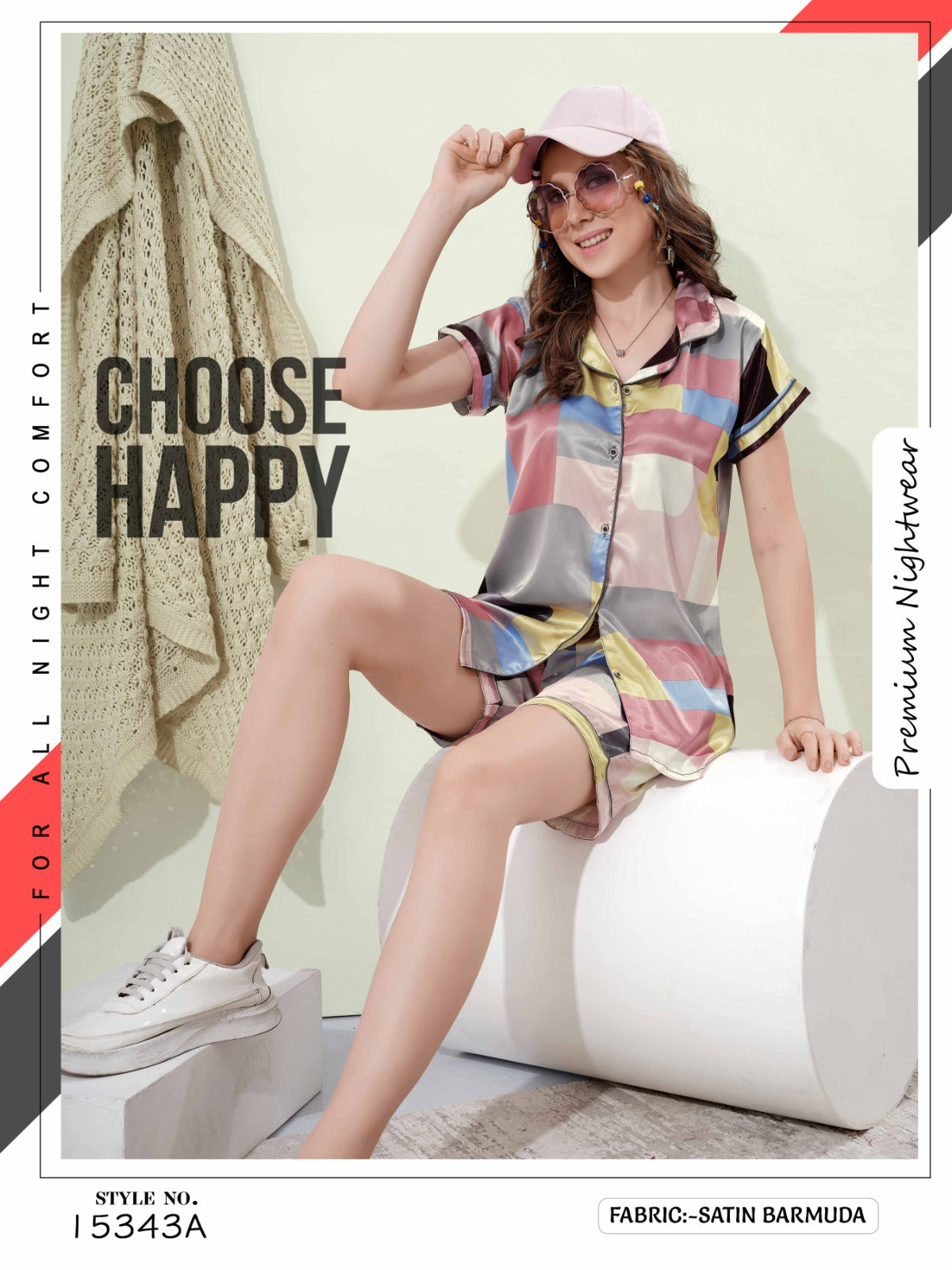 15343ML SHORT SATIN NIGHT SUIT