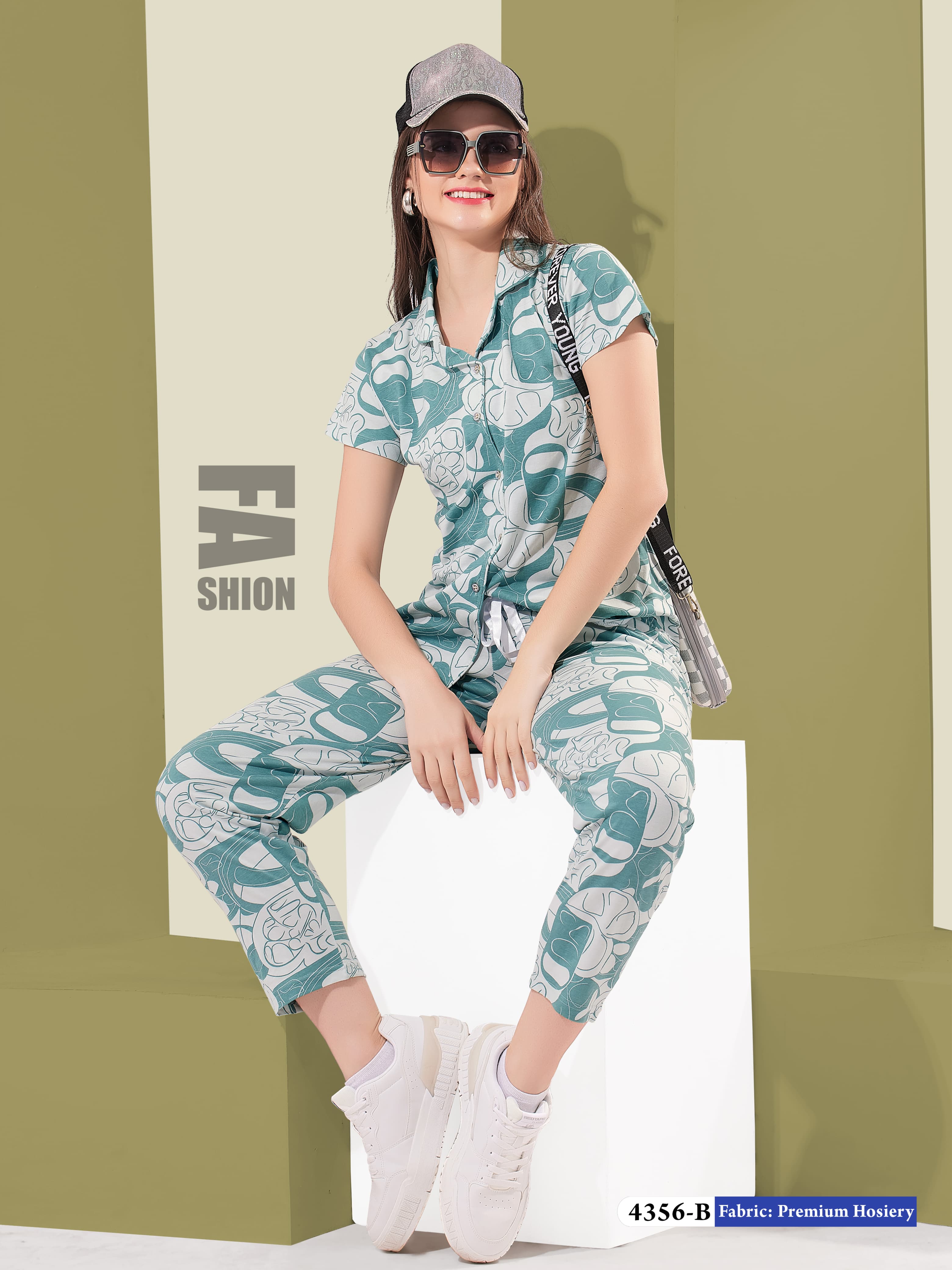 4356ML FRONT OPEN NIGHT SUIT