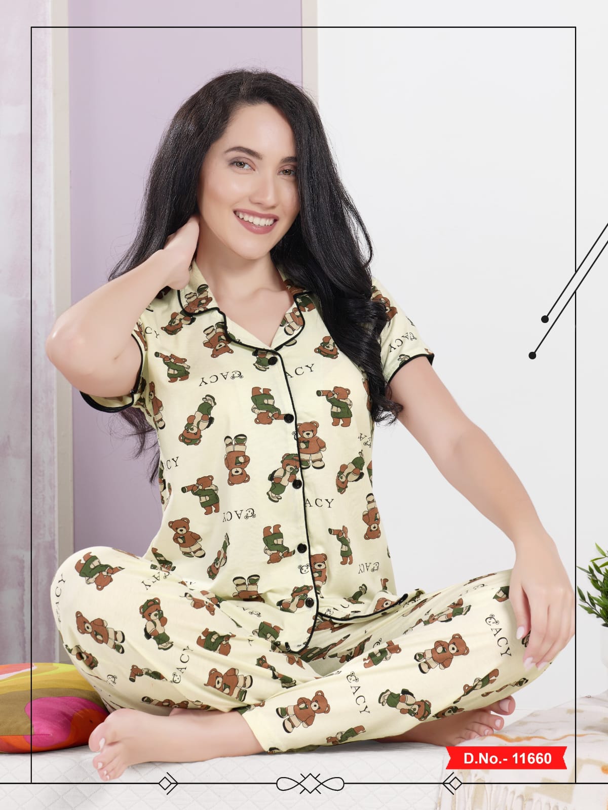 11660ML FRONT OPEN NIGHT SUIT