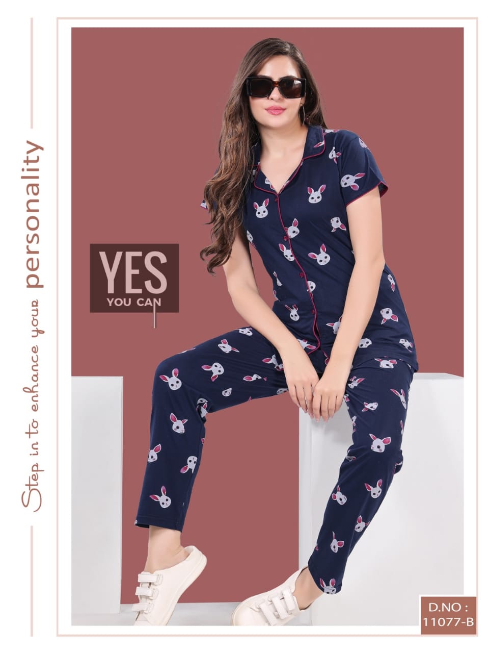 11077ML FRONT OPEN NIGHT SUIT