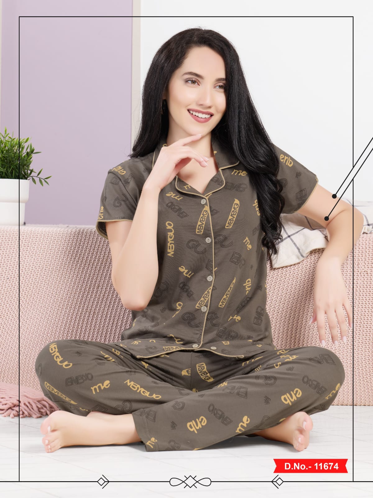 11674ML FRONT OPEN NIGHT SUIT