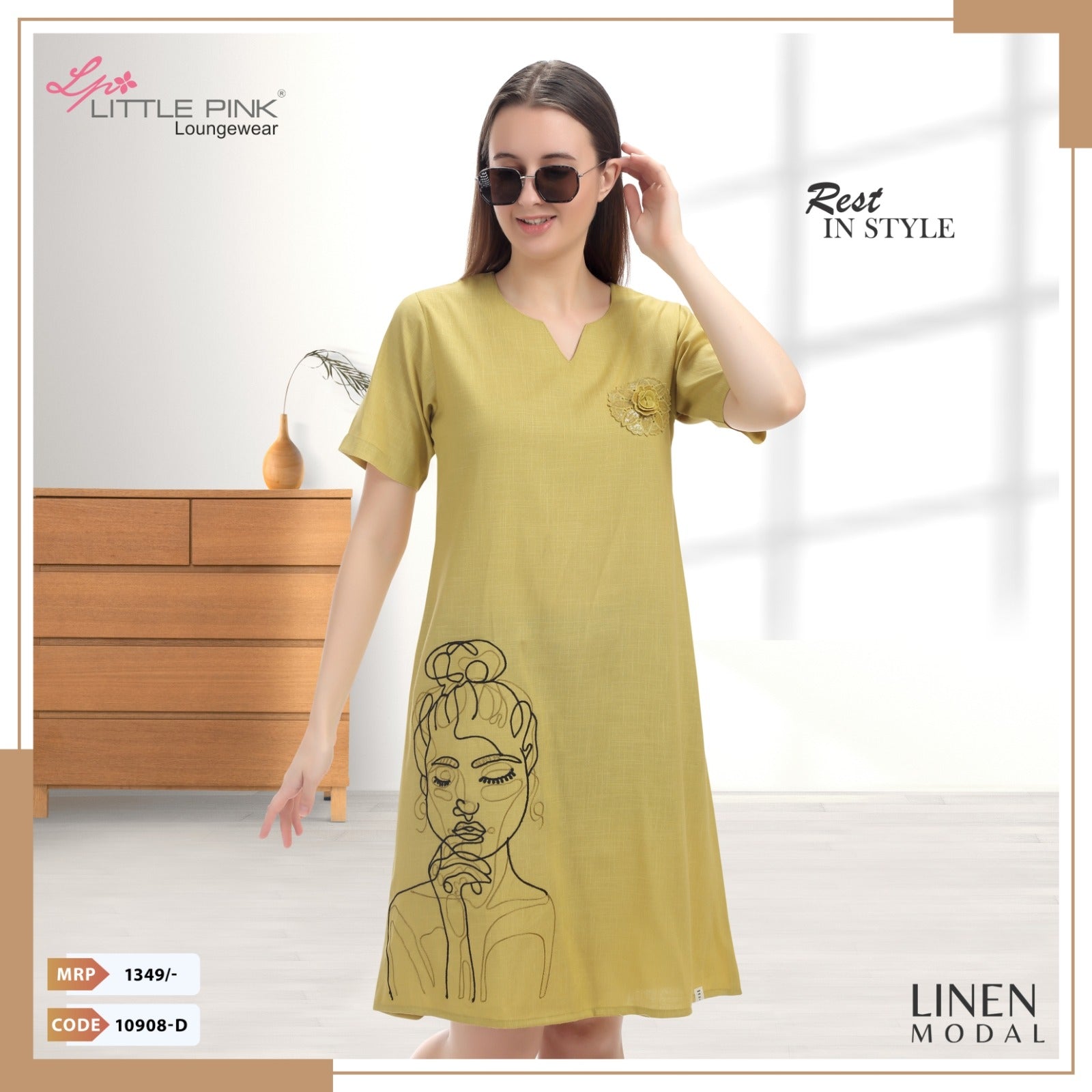 10908 A LINAN SHORT NIGHTY