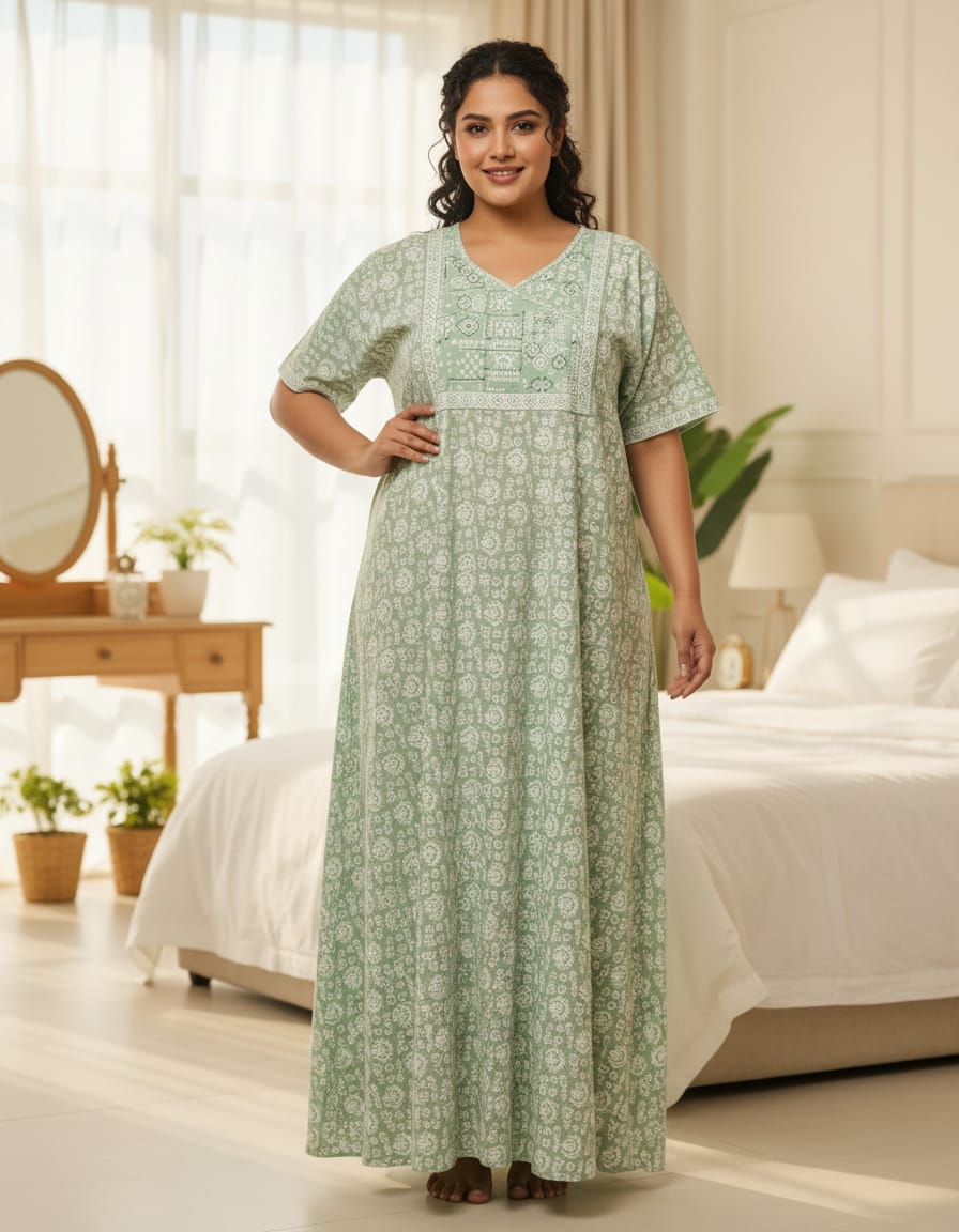JAIPURI COTTON NIGHTY XL SIZE GJVS